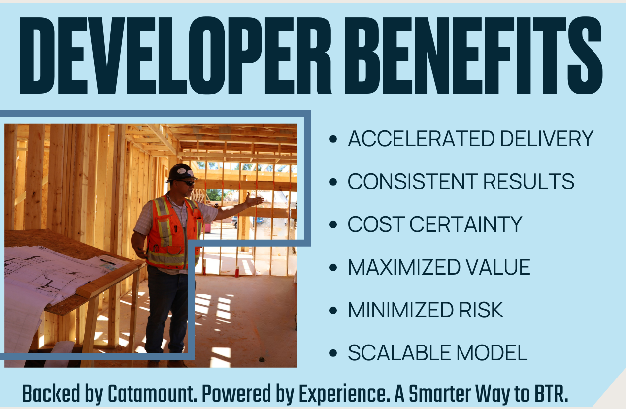 Infographics that reads: Developer Benefits